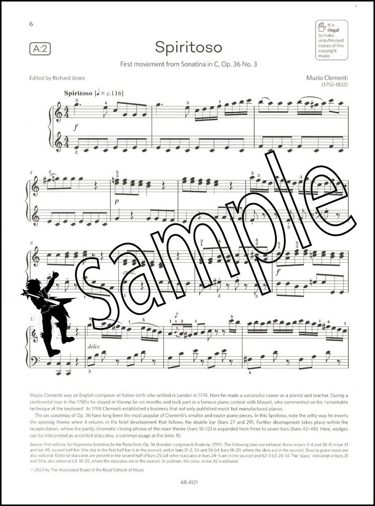 1st sample page of ABRSM Piano Exam Pieces Grade 5 2025-2026