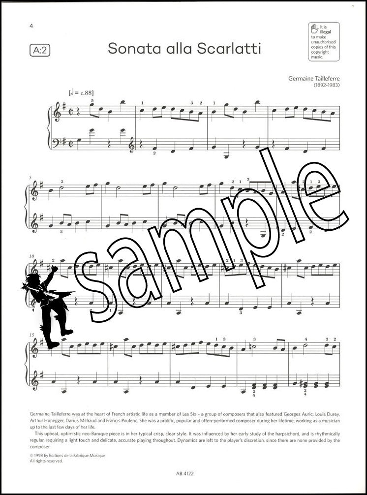 1st sample page of ABRSM Piano Exam Pieces Grade 6 2025-2026