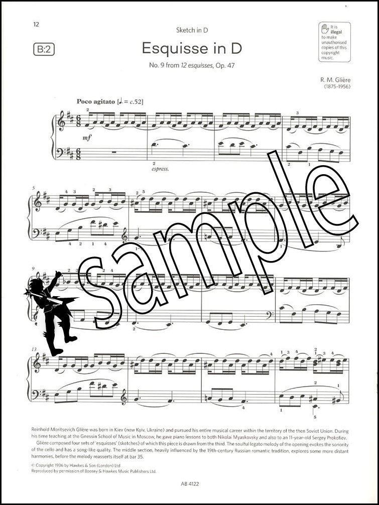 2nd sample page of ABRSM Piano Exam Pieces Grade 6 2025-2026