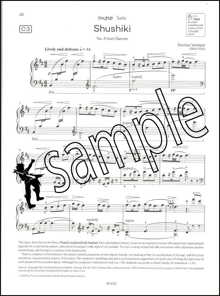 3rd sample page of ABRSM Piano Exam Pieces Grade 6 2025-2026