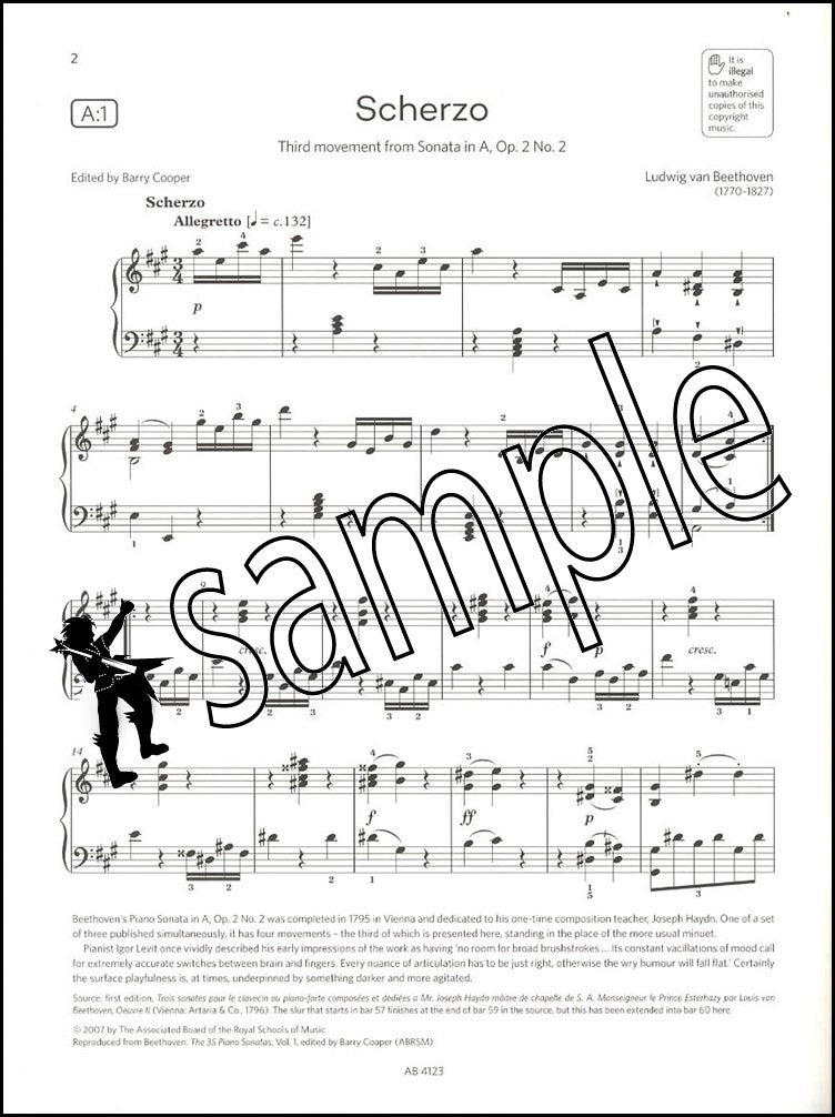 1st sample page of ABRSM Piano Exam Pieces Grade 7 2025-2026