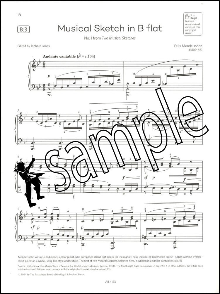 2nd sample page of ABRSM Piano Exam Pieces Grade 7 2025-2026