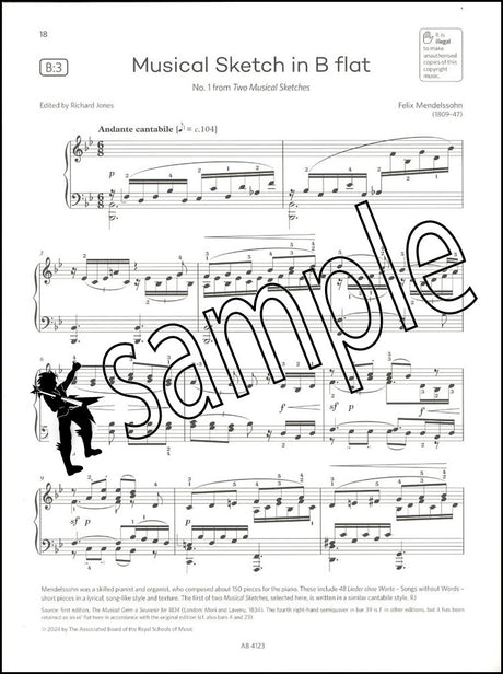 2nd sample page of ABRSM Piano Exam Pieces Grade 7 2025-2026