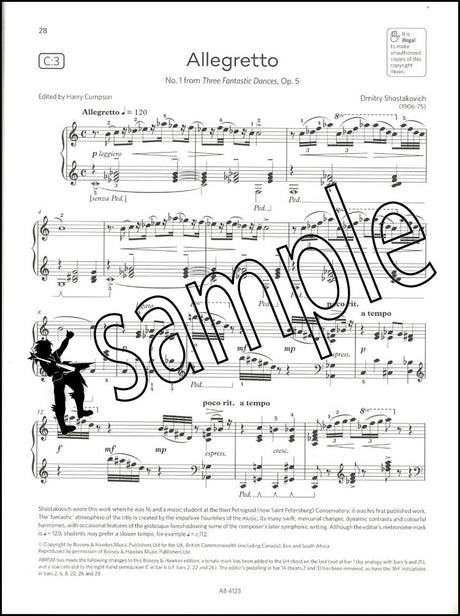 3rd sample page of ABRSM Piano Exam Pieces Grade 7 2025-2026