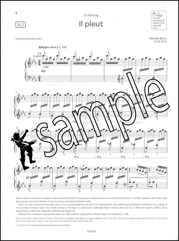 1st sample page of ABRSM Piano Exam Pieces Grade 8 2025-2026