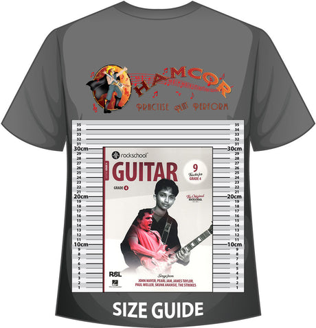 front cover of Rockschool Guitar Grade 4 from 2024 on a size guide