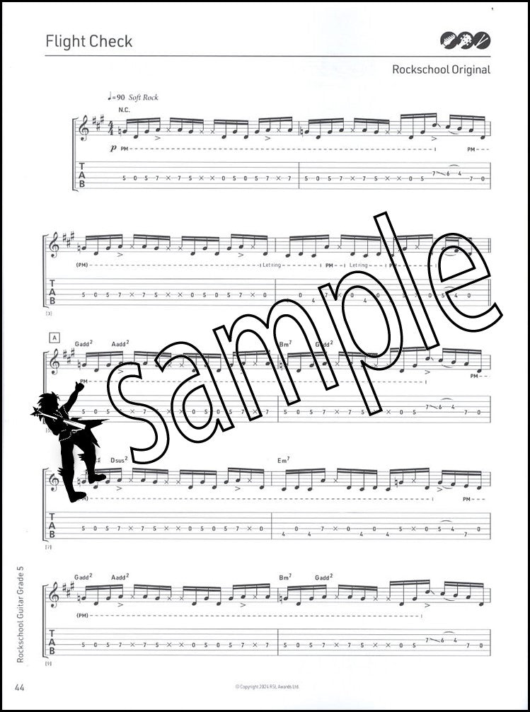 2nd sample page from Rockschool Guitar Grade 5 from 2024