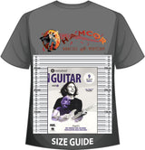 front cover of Rockschool Guitar Grade 8 from 2024 on a size guide