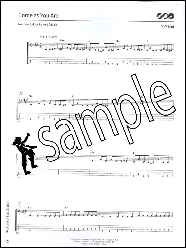 1st sample page from Rockschool Bass Grade 1 from 2024