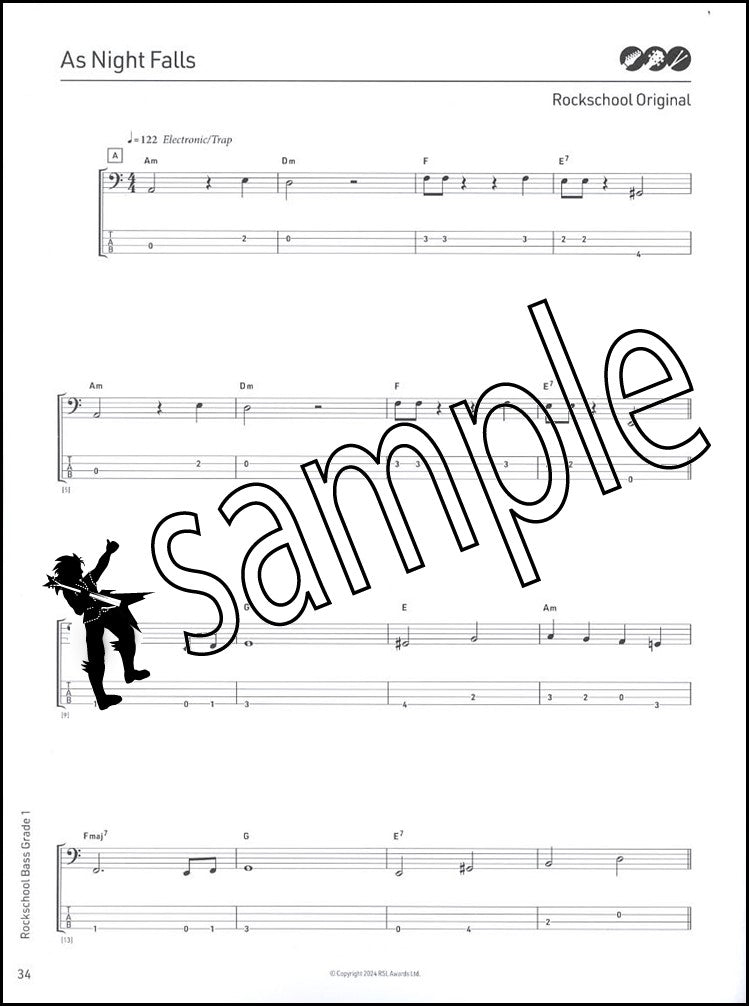 2nd sample page from Rockschool Bass Grade 1 from 2024