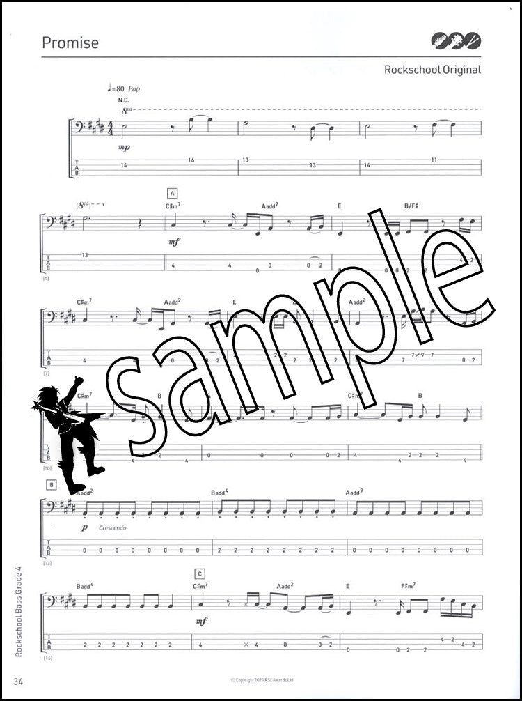 2nd sample page from Rockschool Bass Grade 4 from 2024