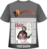 front cover of Rockschool Bass Grade 5 from 2024 on a size guide