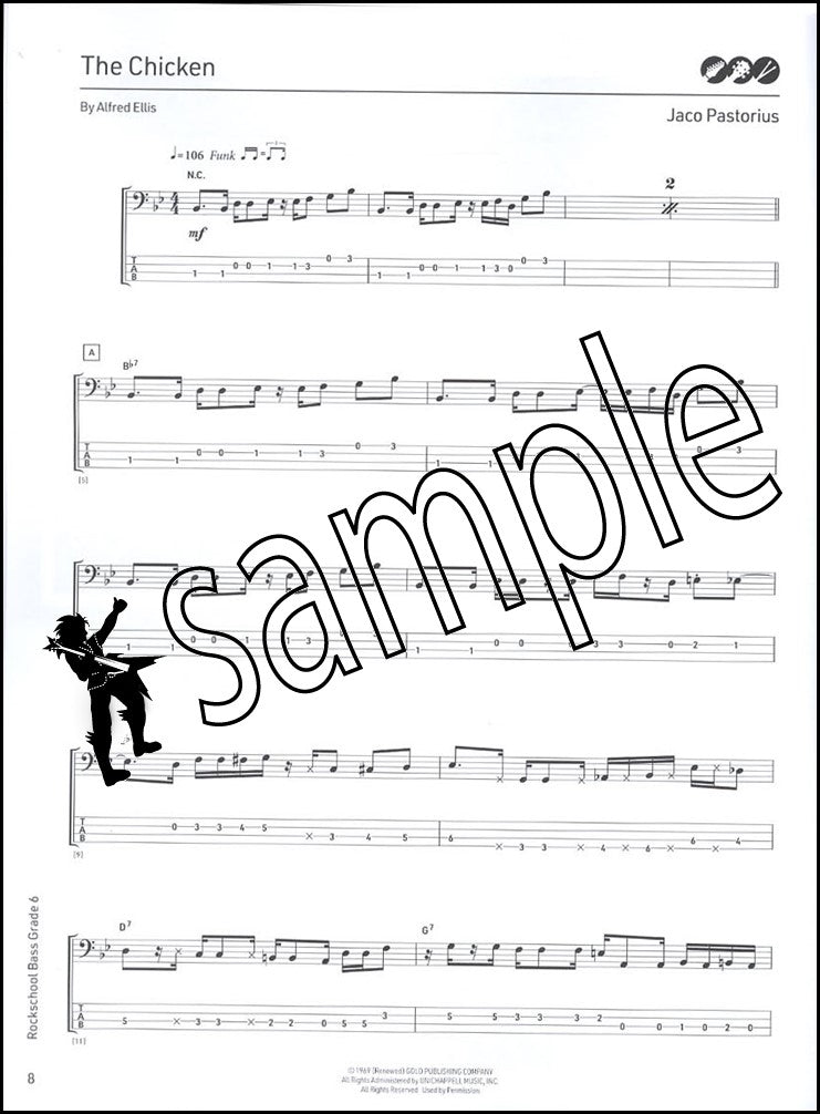 1st sample page from Rockschool Bass Grade 6 from 2024