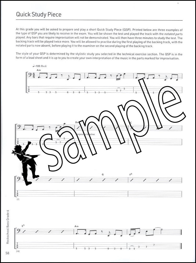 3rd sample page from Rockschool Bass Grade 6 from 2024