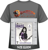 front cover of Rockschool Bass Grade 6 from 2024 on a size guide