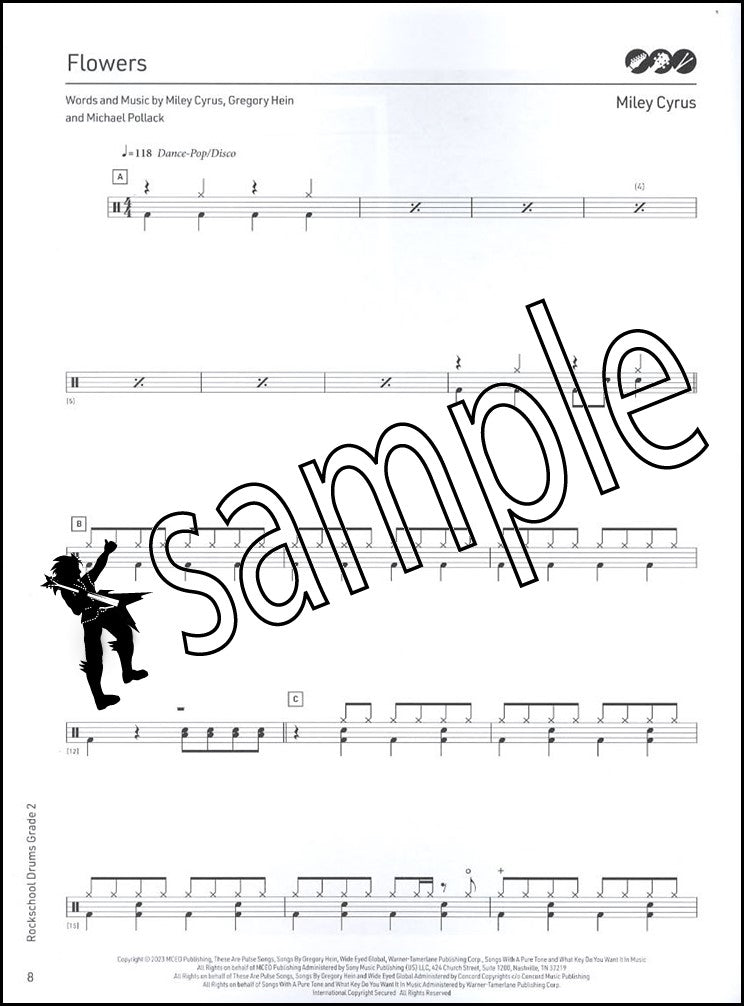 1st sample page from Rockschool Drums Grade 2 from 2024