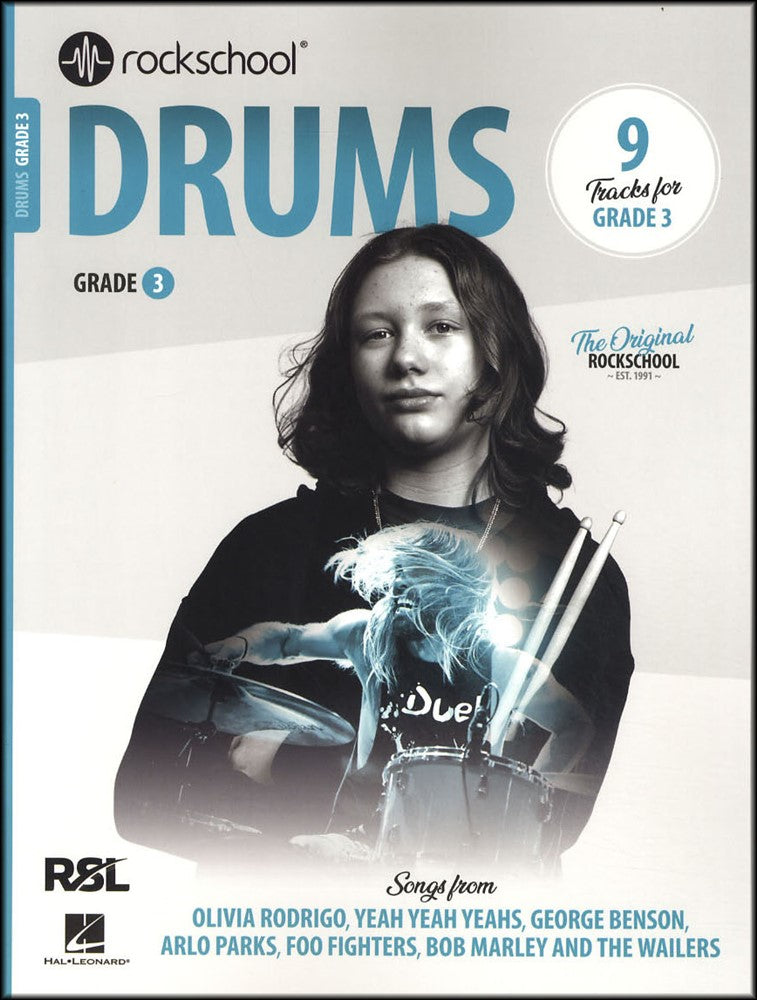 front cover of Rockschool Drums Grade 3 from 2024