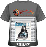 front cover of Rockschool Drums Grade 3 from 2024 on a size guide