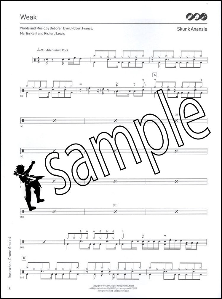 1st sample page from Rockschool Drums Grade 4 from 2024