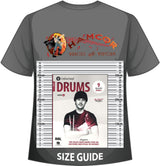 front cover of Rockschool Drums Grade 4 from 2024 on a size guide