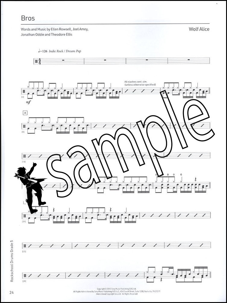 2nd sample page from Rockschool Drums Grade 5 from 2024