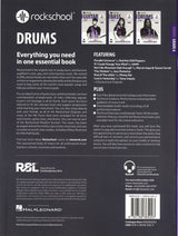 back cover of Rockschool Drums Grade 6 from 2024