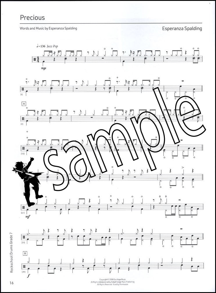 1st sample page from Rockschool Drums Grade 7 from 2024