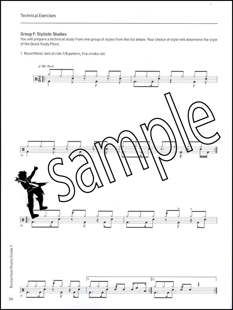 3rd sample page from Rockschool Drums Grade 7 from 2024