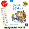 front cover of Piano Time 1 together with free Piano Clef bookmark