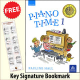 front cover of Piano Time 1 together with free Piano Clef bookmark