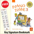 front cover of Piano Time 3 together with free Piano Clef bookmark