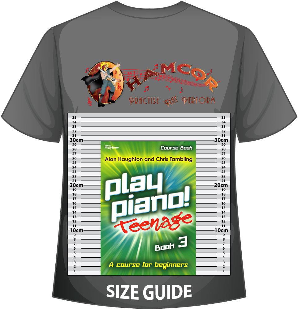 front cover of Play Piano Teenage Course Book 3 on a size guide