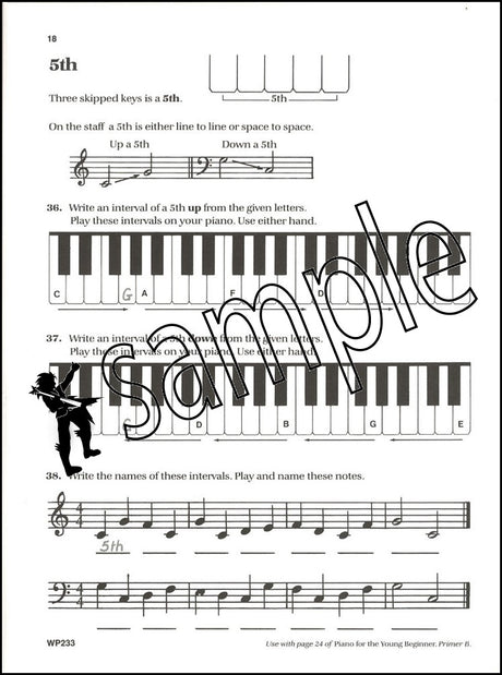 2nd sample page from Bastien Piano Basics Theory & Technique for the Young Beginner Primer B