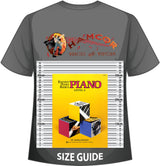 front cover of Bastien Piano Basics Piano Level 4 on a size guide