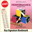 front cover of Bastien Piano Basics Performance Primer Level together with free Piano Clef bookmark