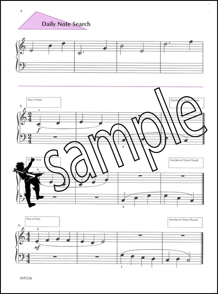 1st sample page from Bastien Piano Basics A Line a Day Sight Reading Level 1