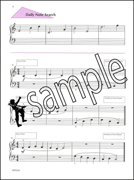 1st sample page from Bastien Piano Basics A Line a Day Sight Reading Level 1