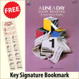 front cover of Bastien Piano Basics A Line a Day Sight Reading Level 1 together with free Piano Clef bookmark