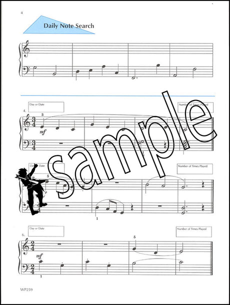 1st sample page from Bastien Piano Basics A Line a Day Sight Reading Level 2