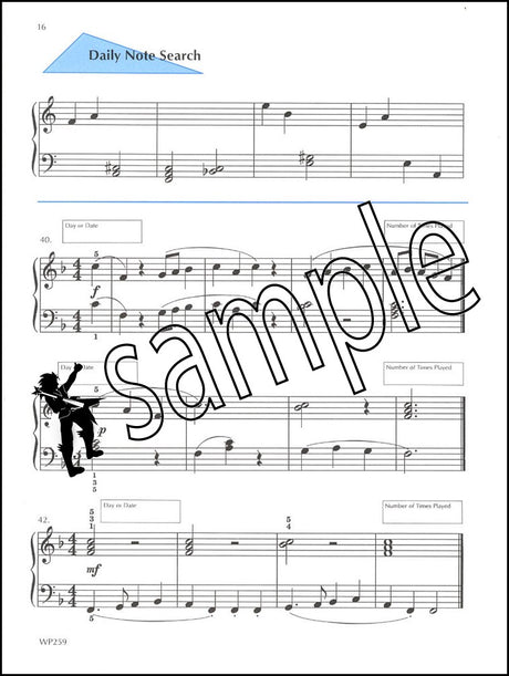 2nd sample page from Bastien Piano Basics A Line a Day Sight Reading Level 2