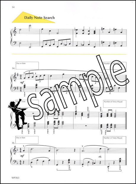 2nd sample page from Bastien Piano Basics A Line a Day Sight Reading Level 4