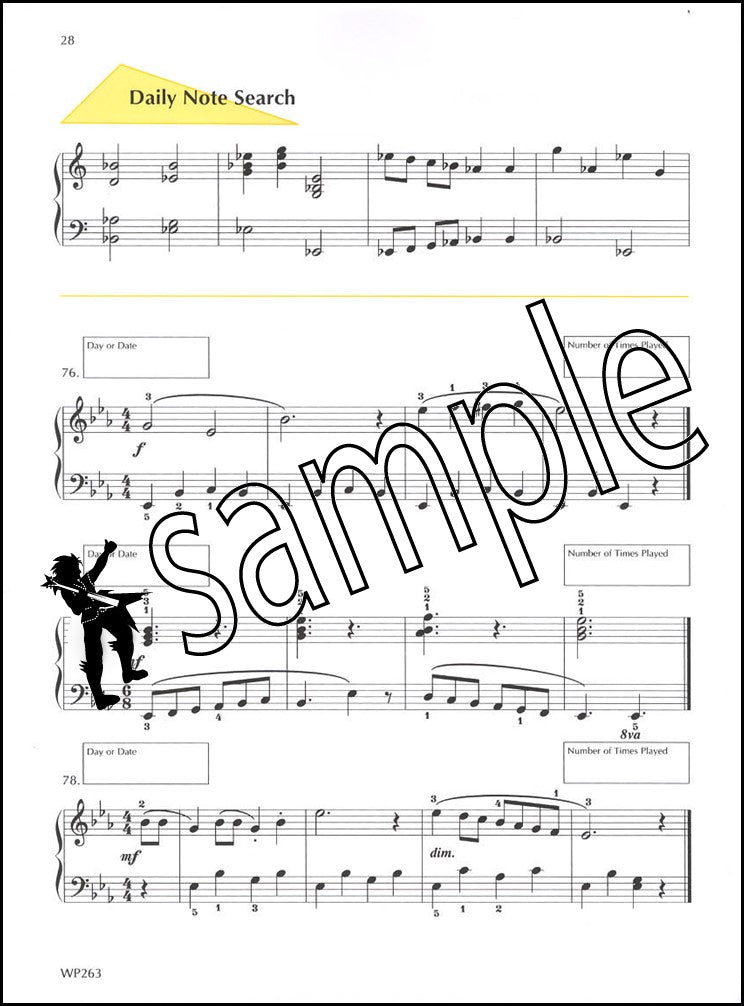 3rd sample page from Bastien Piano Basics A Line a Day Sight Reading Level 4