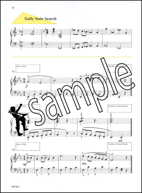 3rd sample page from Bastien Piano Basics A Line a Day Sight Reading Level 4