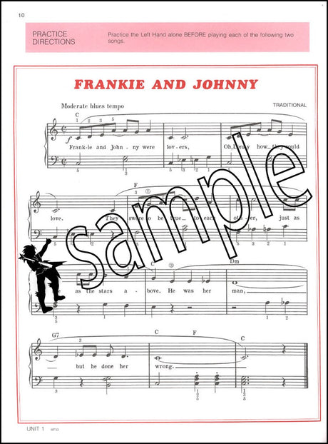 1st sample page from The Older Beginner Piano Course Level 2