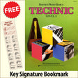 front cover of Bastien Piano Basics Technic Level 3 together with free Piano Clef bookmark