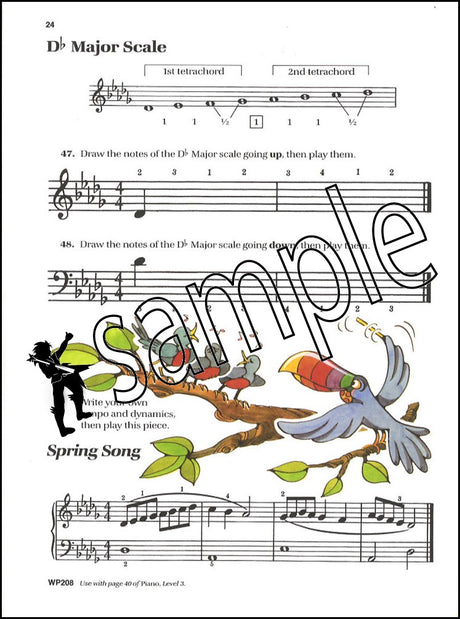 3rd sample page from Bastien Piano Basics Theory Level 3