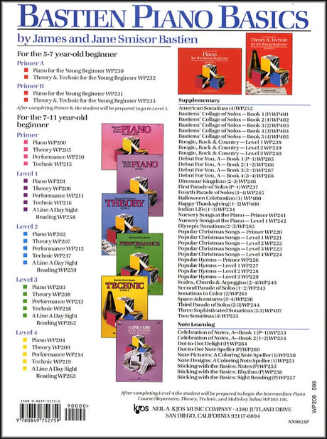 back cover of Bastien Piano Basics Theory Level 3