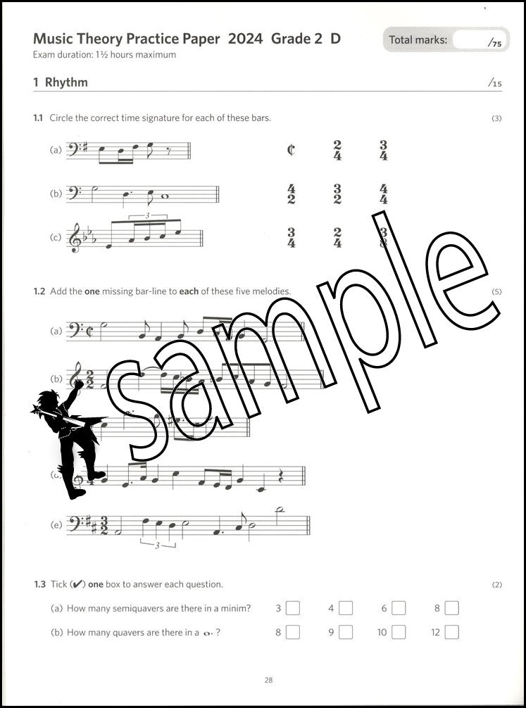 3rd sample page from ABRSM Music Theory Practice Papers 2024 Grade 2