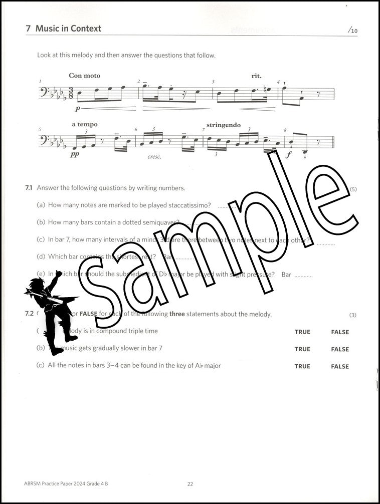 2nd sample page from ABRSM Music Theory Practice Papers 2024 Grade 4