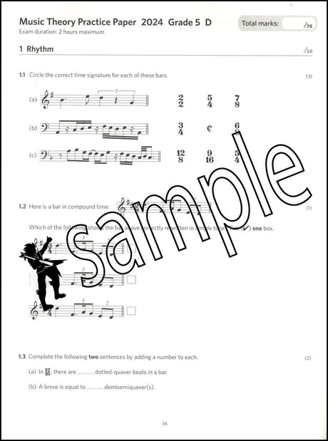 3rd sample page from ABRSM Music Theory Practice Papers 2024 Grade 5